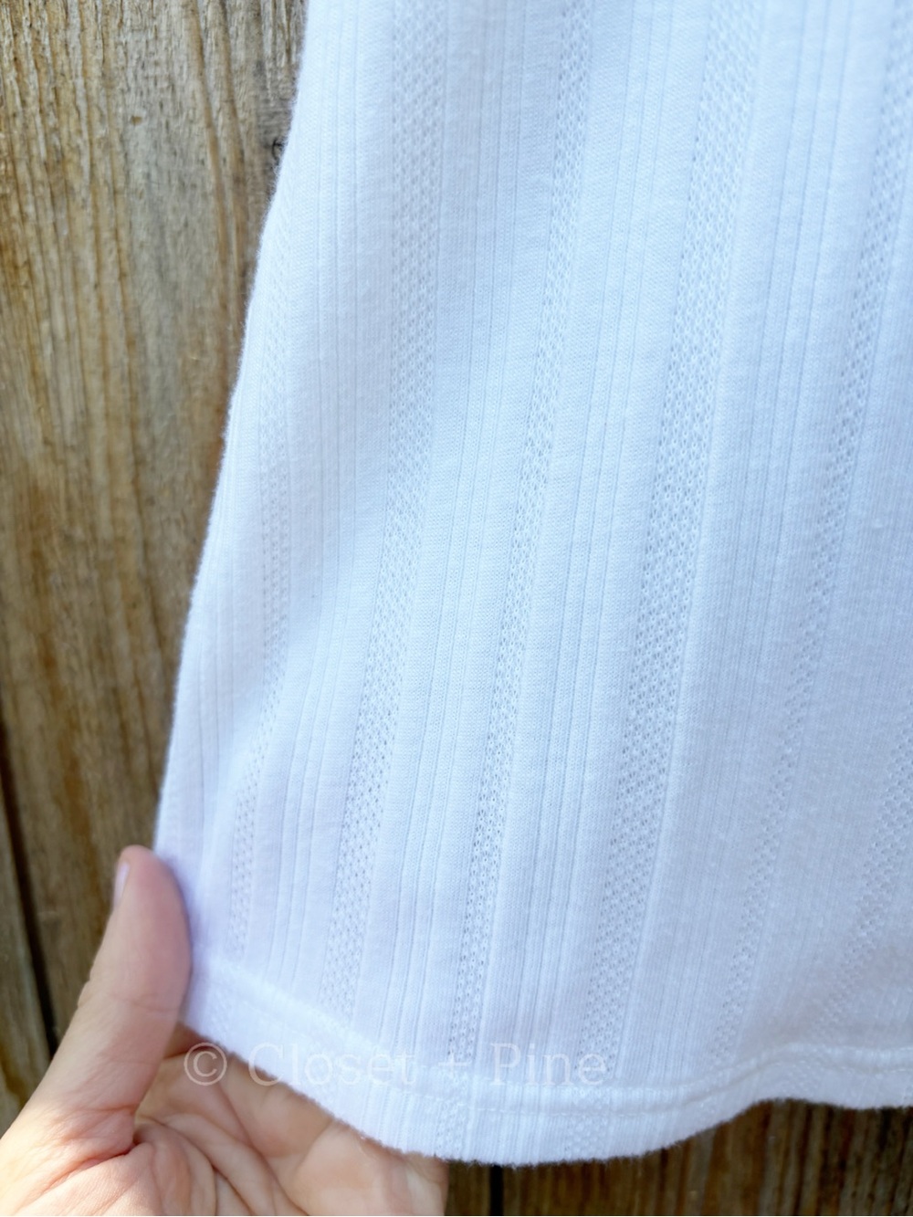 Aerie Pointelle Square Neck T-Shirt Size Large White NWOT - Picture 10 of 14